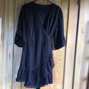 Allsaints black eyelet wrap dress, size US 10.